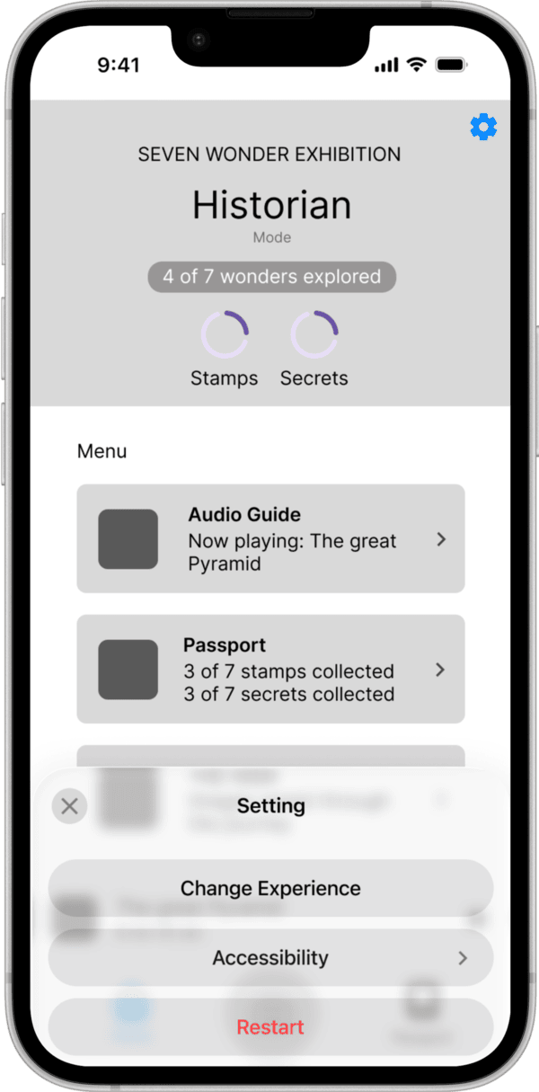 Accessibility screen